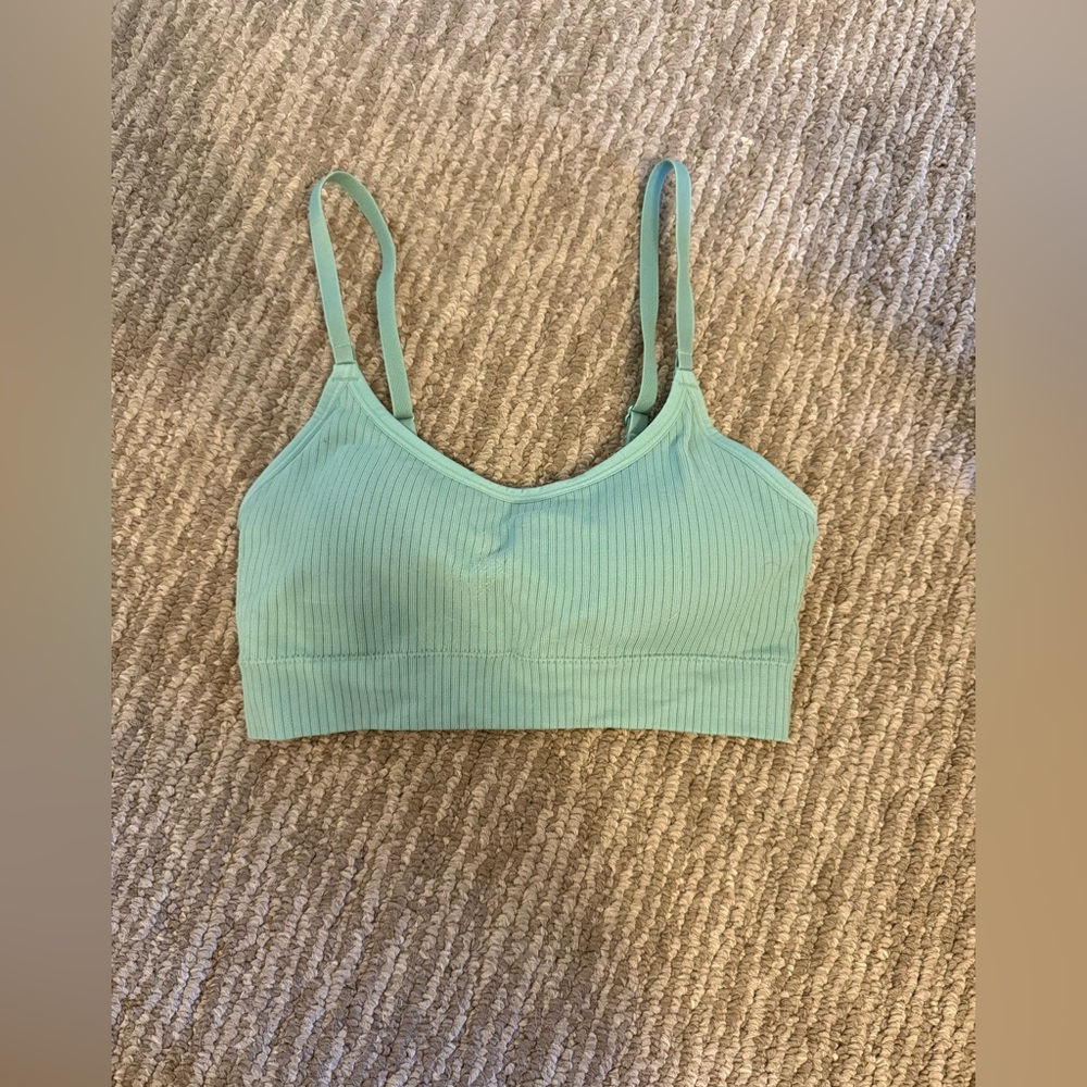 Auden Light Green Ribbed Bralette